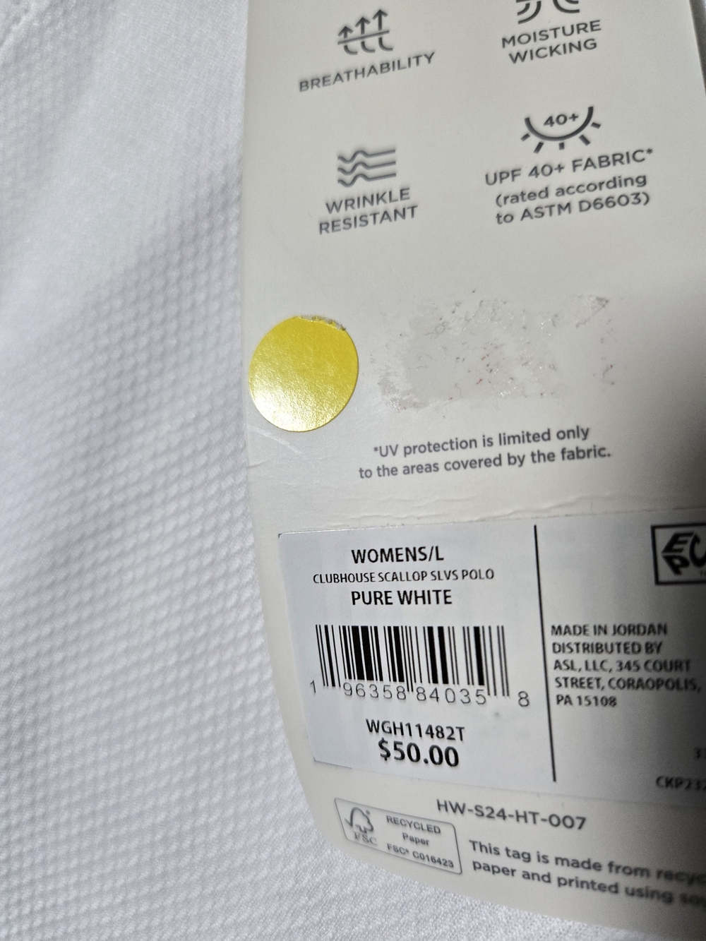 Walter Hagen White Sleeveless Polo Tank with Notch Collar - Picture 5 of 11